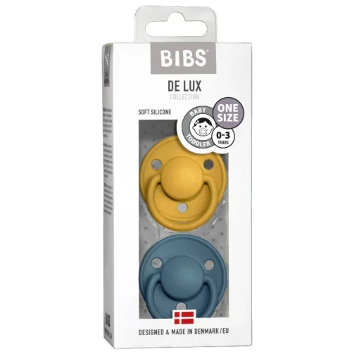 BIBS De Lux Silicone Colour Mix 2pk - One Size