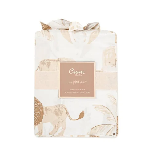 Crane Baby Cot Fitted Sheet - Kendi Collection - 132 x 71cm