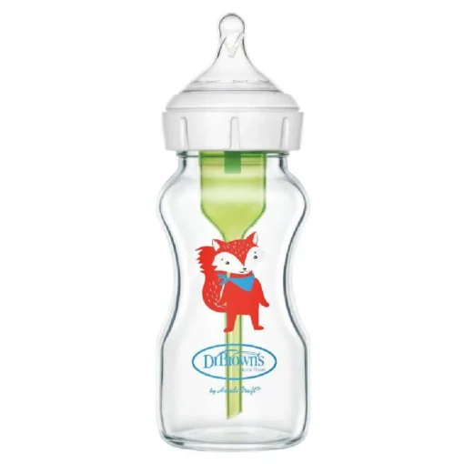 Dr Browns Natural Flow Anti-Colic Options+ Glass Wide Neck Bottle