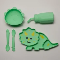 Melii Silicone 5 Piece Feeding Gift Set - Dinosaur