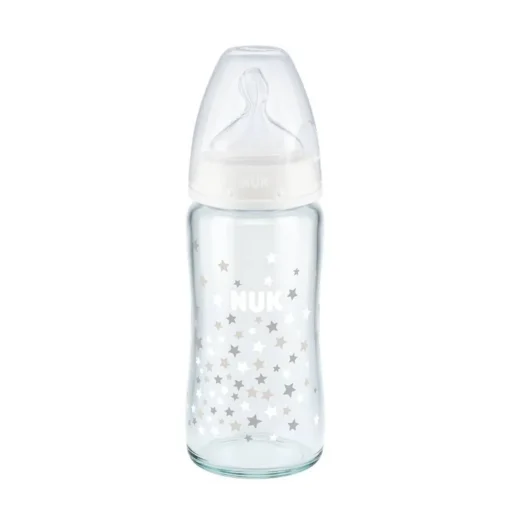 NUK First Choice Glass Bottle Wide Neck White