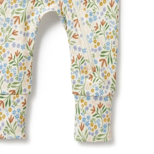 Wilson + Frenchy Long Sleeve Organic Zipsuit with feet