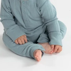 Woolbabe Merino/Organic Cotton Long Sleeve Henley Suit - Daydream Collection