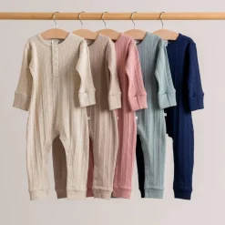 Woolbabe Merino/Organic Cotton Long Sleeve Henley Suit - Daydream Collection